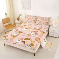 thumbnail image 2 of Manfei Cartoon Ghost Pumpkin Bed Sheets 4-Piece, Happy Halloween Flying Bats Full Size Sheets, Light Pink White,1 Fitted Sheet, 1 Flat Sheet and 2 Pillowcases, 2 of 5