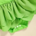 thumbnail image 6 of ZEHJUHAN Baby Newborn Solid Color Halloween Elf Bodysuit Sleeveless Lace Floral Bubble Romper Green，1-3M, 6 of 7