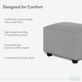 thumbnail image 5 of Evolur Holland Rectangular Upholstered Ottoman, Grey, 5 of 6
