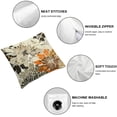 thumbnail image 4 of Acheng Brown and Orange Gray Dahlia Floral Pillow Covers Outdoor Modern Coffee White Grey Flower Throw Pillows Cover Summer Fall Autumn Decorative Cushion Case for Couch Bed Decor,Set of 2 White, 4 of 6
