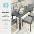 thumbnail image 6 of Martha Stewart 62" Indoor-Outdoor Patio Table with Gray Brushed Woodgrain Aluminum Finish, 6 of 10