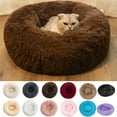thumbnail image 2 of Mightlink Non-slip Bottom Thickened Solid Color Puppy Kennel Winter Round Long Plush Cat Bed Pet Supplies, 2 of 7