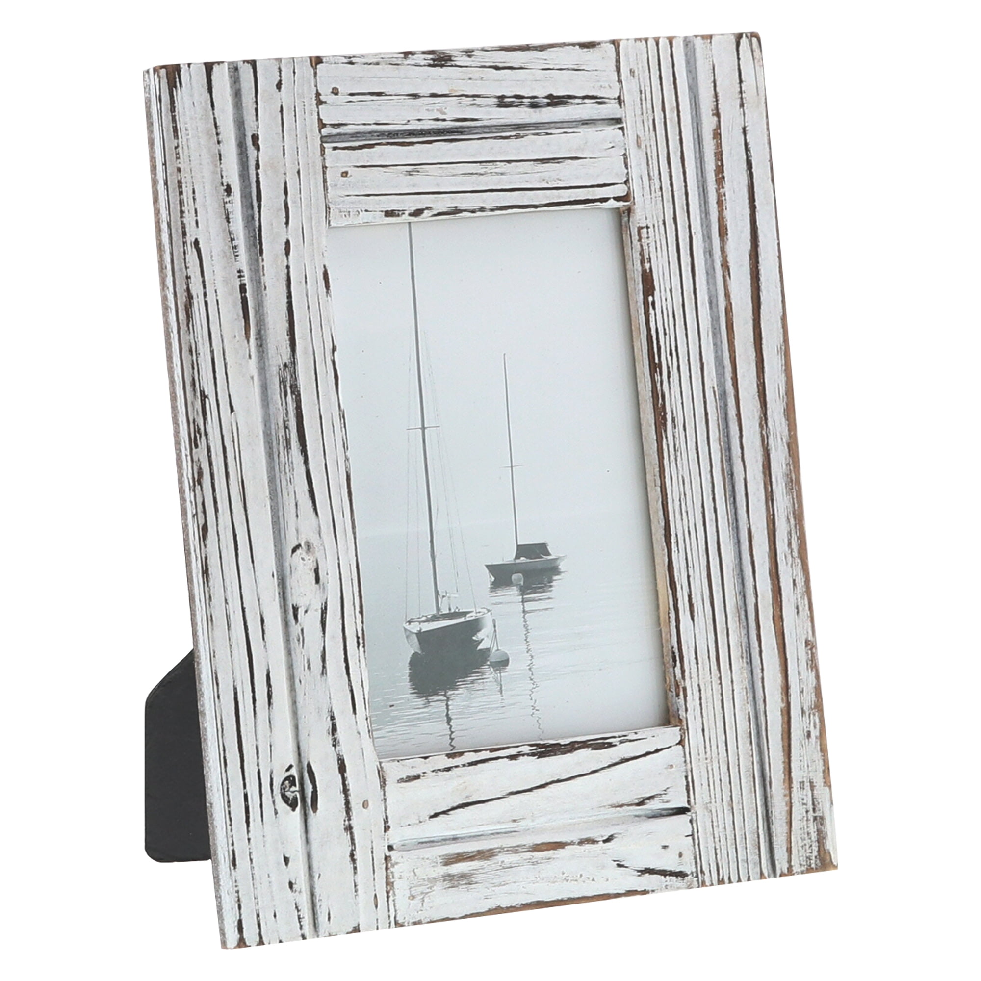Barnyard Designs Rustic Farmhouse Distressed Picture Frame - White Wood 