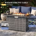 thumbnail image 6 of UDPATIO 5 Pieces Outdoor Patio Furniture Set with 44" Fire Pit Table, Outdoor Wicker Patio Conversation Set with Cushions for Backyard, Porch, Garden(Peacock Blue), 6 of 6