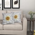 thumbnail image 3 of Summer Daisy Floral Pillow Covers 16X16 Inch Set of 2 White Petal Flower Bloom Decorative Pillow Cases Gray Seasonal Cotton Linen Cushion Case Farmhouse Home Decor for Sofa Couch Porch Outdoor, 3 of 6