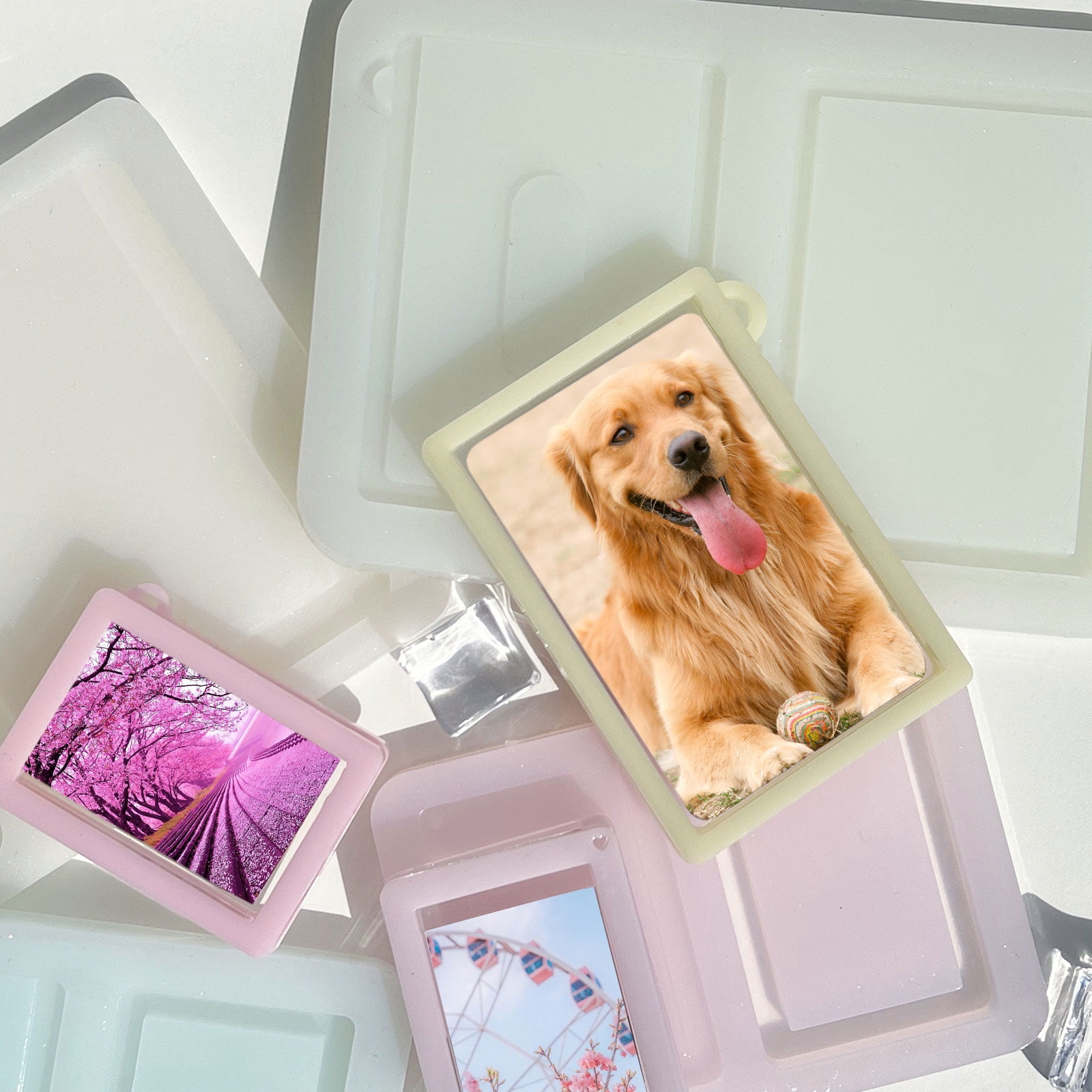 Geometry Photo Frame Epoxy Mold Silicone Pendant Mould for Resin Decorative Crafts Jewelry Making