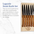 thumbnail image 2 of Juego de cuchillos para carne Jean Dubost Laguiole, madera de olivo, 6 piezas, 2 of 6