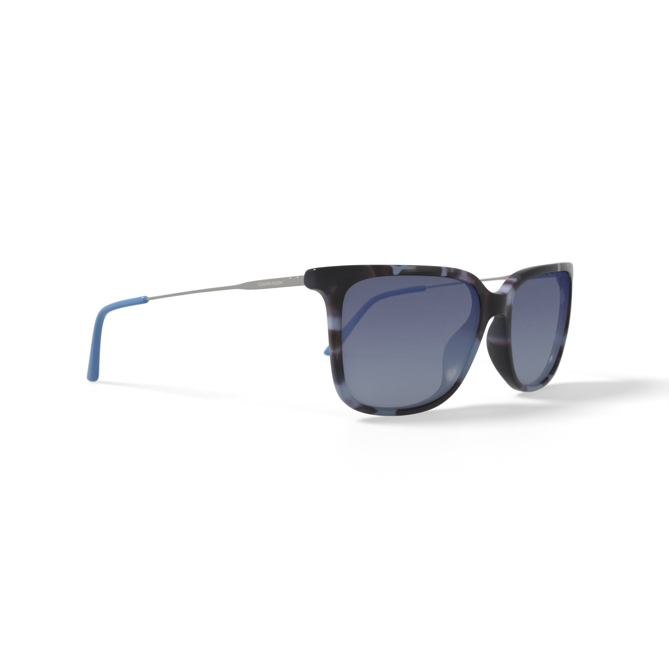 Calvin Klein Women's Rx'able Fashion Sunglasses, CK19702SG, Blue Tortoise, 55-17-140, with Case