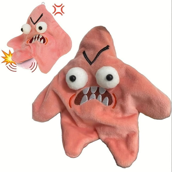 Grumpy Starfish, Pink Kicking Starfish Plush Pendant, Funny Spoofing For Backpacks, Interactive Doll Ornament, Cute Schoolbag Pendant, Keychain, Suitable For Christmas, Halloween, Birthday Gifts
