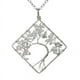 thumbnail image 1 of Zhuge Collar con colgante de árbol de la vida, collares, collar con colgante de árbol de la vida cuadrado curvo de piedra natural de colores hechos a mano (blanco), 1 of 5