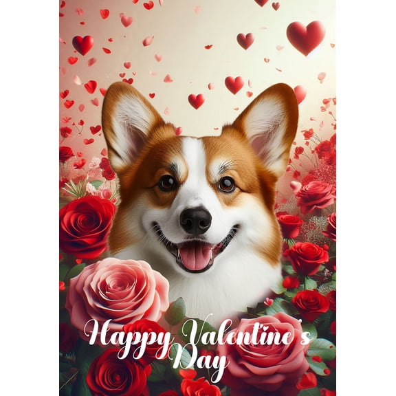 Corgi Cardigan Red/White - Best of Breed Valentines Day Outdoor Garden Flag 12" x 17" Mailbox Flag Dog Flag