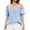 New/Light Blue, variant on Otvok Womens Spring Summer Solid Color Casual One Line Neck Chiffon T-Shirt
