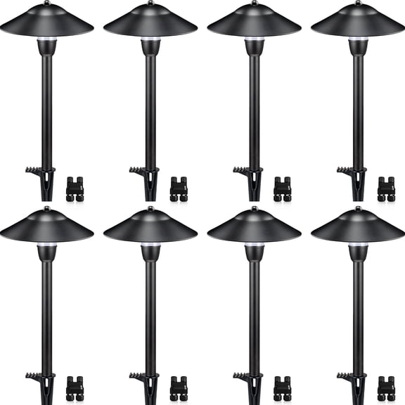 SUNVIE LED Low Voltage Landscape Lighting Pathway 3W 12-24V Lighting 3000K for Walkway, 8 Pack