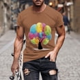 thumbnail image 1 of Qertyioot T-shirt à Manches Courtes Imprimé pour Hommes, Col Rond, Mode Décontractée, Manches Courtes, Économies d'Été, 1 of 5