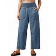 thumbnail image 4 of Elastic High Waist Women Wide Leg Loose Denim Pants Ankle Jeans, 4 of 6