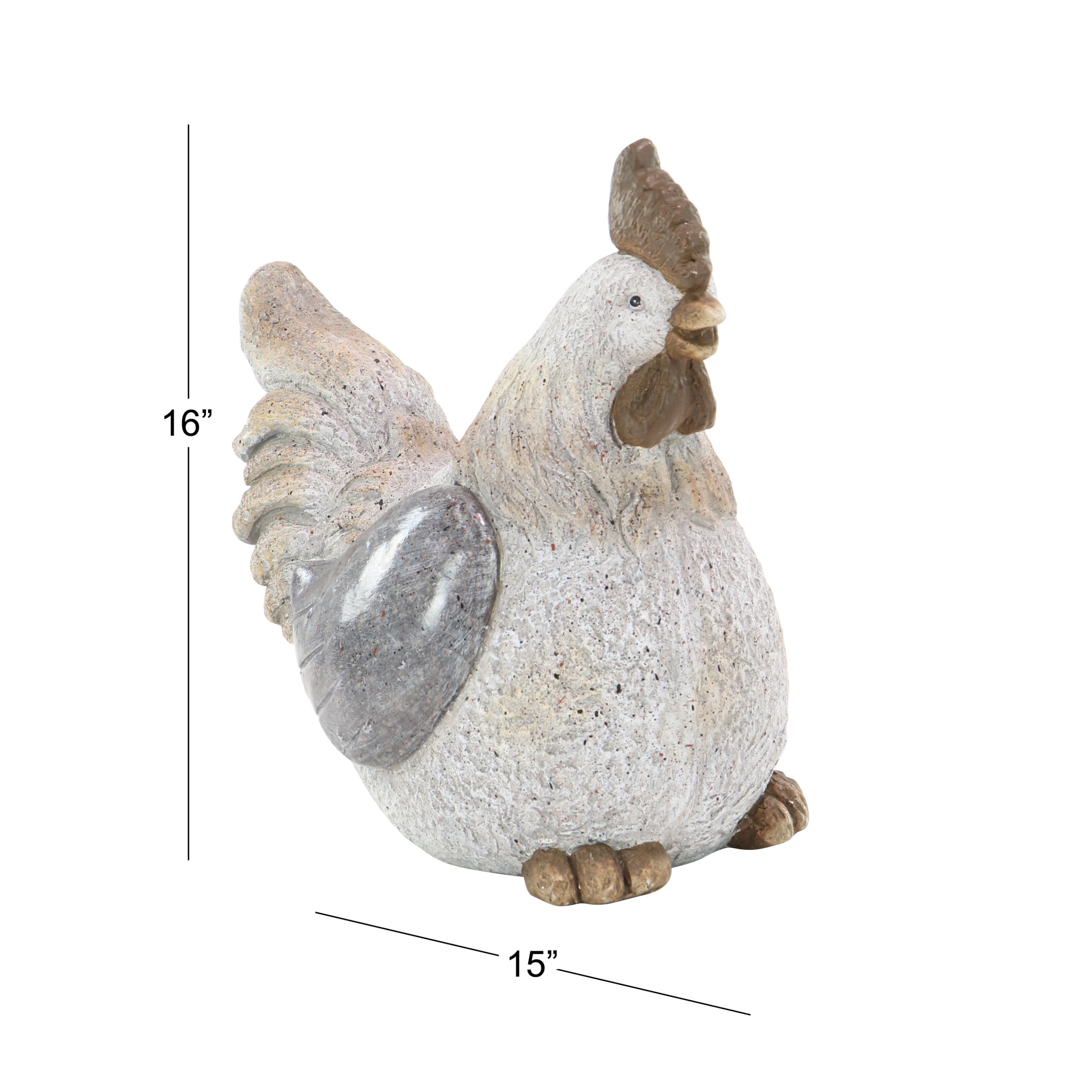 DecMode 16" Indoor Outdoor Chicken Garden Sculpture