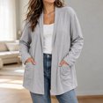 thumbnail image 2 of Iroehba Womens Cardigan Plus Size Long Sleeve Open Front Solid Color Relaxed Cut Casual Outerwear with Pockets for Everyday Wear, 2 of 9