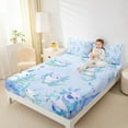 thumbnail image 4 of Feelyou Dreamy Axolotl Teens Queen Sheet Sets, Blue Ocean Marine Flat Sheet, Kawaii Animal Theme Queen Fitted Sheet, Lightweight Room Decor, 4-Piece, 4 of 7