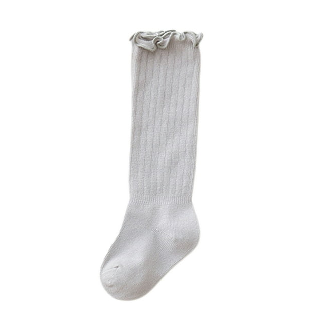 Newborn Baby Thigh High Sock, Infant Solid Color Crimp Socks Autumn and Winter Stocking