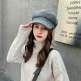 thumbnail image 4 of Gorro de vendedor de periódicos para mujer, mezcla de lana, Retro, Color sólido, moda para niñas, boina con visera de taxista, sombrero para mujer, 4 of 6