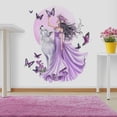 thumbnail image 1 of Adhesivos de pared con diseño floral de lobo y luna, PVC, 25 x 70 cm, 1 of 4