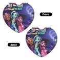 thumbnail image 2 of Pofeuu Monster High for Portable Pocket Makeup Mirror PU Cover Compact Travel Mirror with Normal and Magnifying Double Sided Glass-Heart Shape, 2 of 9