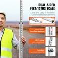 thumbnail image 2 of KFFKFF Aluminum Measuring Rod, 14-Foot Telescopic Survey Tool with 6 Sections, Double-Sided Scale in 1/10 ft, Leveling Stick with Bubble Level and Carrying Bag for Construction and Flooring, 2 of 9