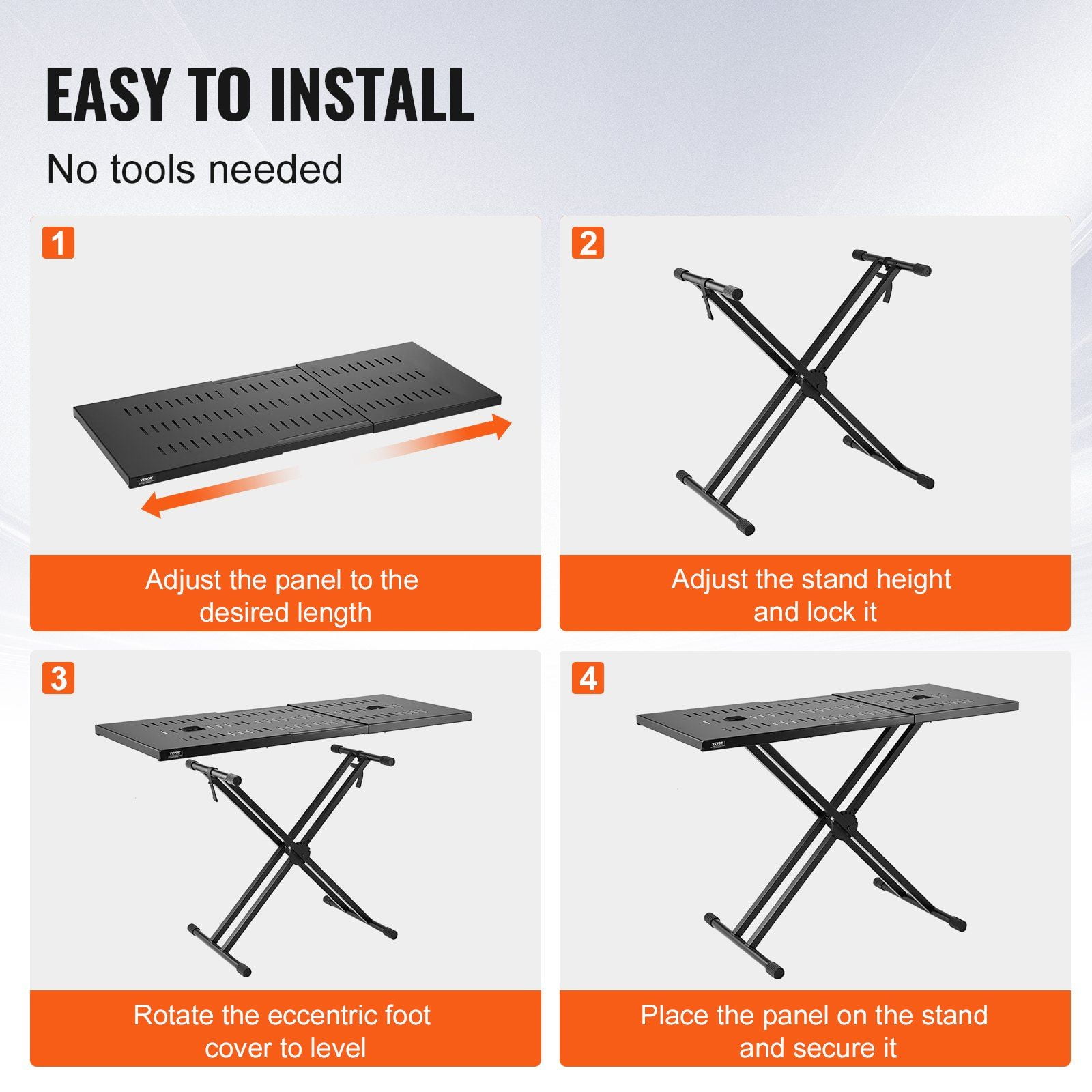 DJ Table Stand Portable Adjustable Height 32 to 43 Inches by 18 Inches Lightweight Foldable Laptop Controller Mixer Keyboard Stand