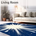 thumbnail image 2 of ODIKA 6'x9' Machine Washable Non-Slip Area Rug, Joyful Christmas Geometric Starburst Celebration High Traffic Rug, Blue, 87695, 2 of 7