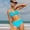 Sky Blue, variant on RTKFRFLM Girls 2-Piece Padded Bikini Set Trendy Twist V-Neck Drawstring Top & Bottoms for Summer Beach Bathing Suit
