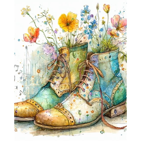 Paint by Numbers for Adults Kids Beginner Flower Shoe Dream DIY Acrylic Painting by Numbers Kits with Brushes Acrylic Pigment Home Decoration Gifts 16 x 20 inch