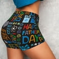 thumbnail image 2 of Sikiie Happy Father Day Print Workout Shorts Women Scrunch Butt Gym Shorts Seamless High Waist Tummy Control Yoga Biker Athletic Shorts, 2 of 5