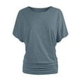 thumbnail image 5 of Giftesty Short Sleeved Solid Color Casual Loose Fitting Women's Plus Size Top, 5 of 6