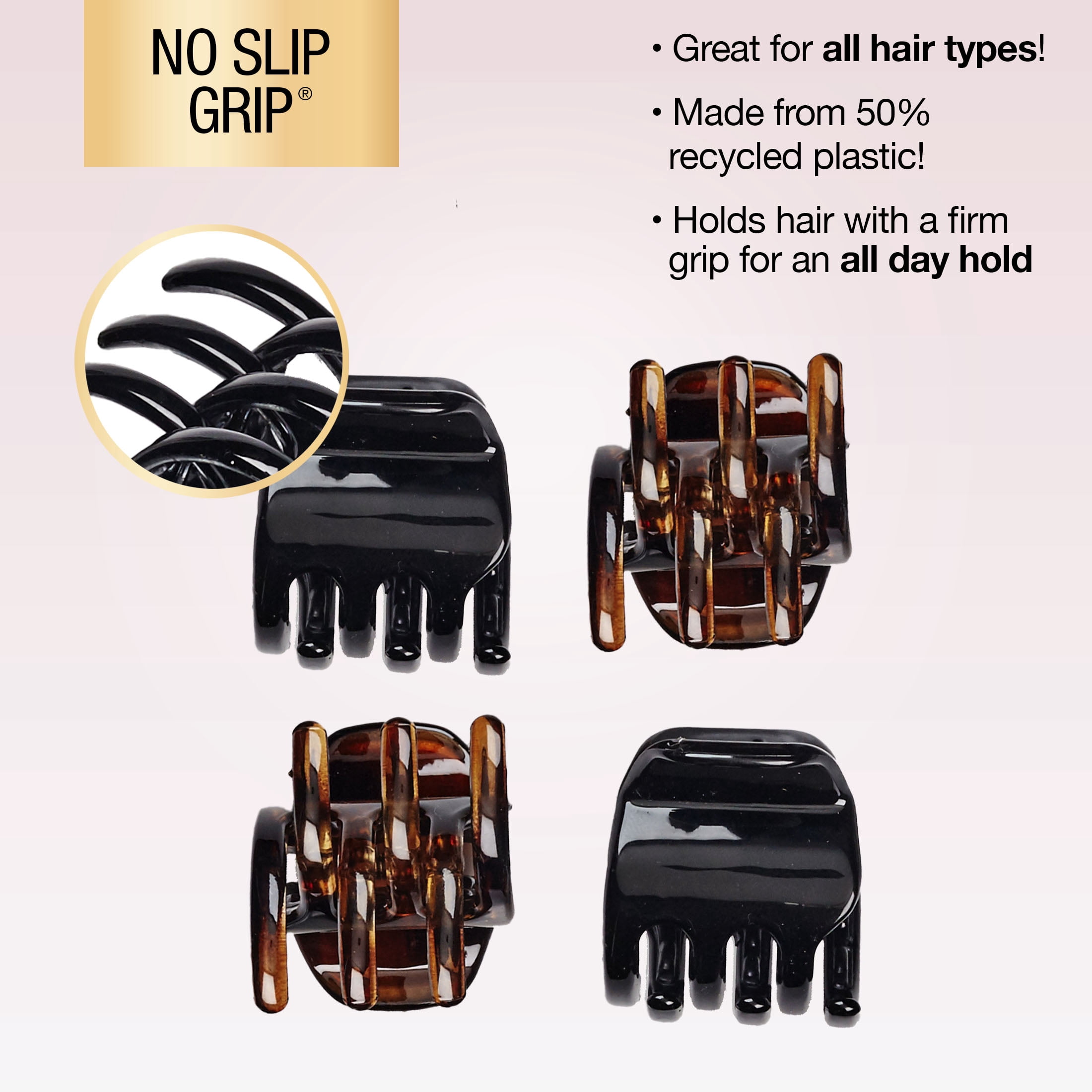 (3 pack) Scunci Claw Clip, Multicolor, 6 Count