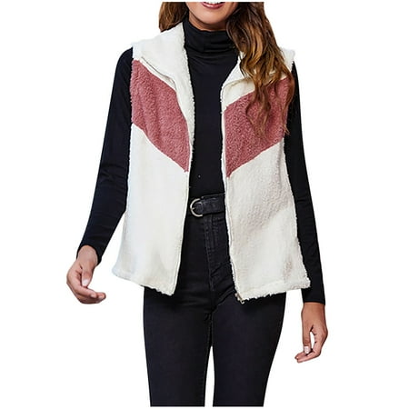 

Trench Coats for Women Winter Jackets for Women Trendy Womens Warm Winter Lengthened Plush Waistcoat Vest Gilet Jacket Coat Outwear Keep Warm Tops Cardigan for Women Corduroy Jacket Women Pink S