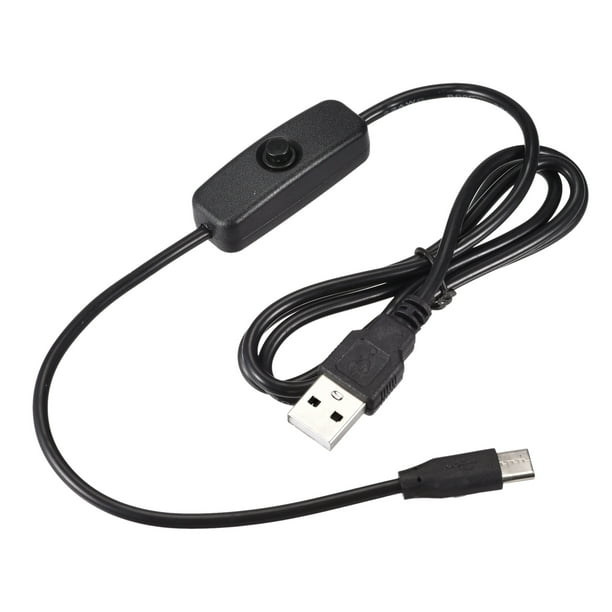 Cable USB Uxcell con Interruptor ON/OFF USB Macho a Tipo-C Macho Extensión 1M Negro