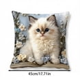 thumbnail image 3 of SLYNSHome Square Pillow Covers Cute Cat Flowers Throw Pillow Case Super Soft Decorative Throw Pillow Case Sofa Waist Cushion Cover, 3 of 6