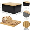 thumbnail image 5 of Beautiful Bread Box With Wooden Lid For Your Kitchen Countertop - Spacious Container Perfectly Stores Your Homemade Bread, English Muffins & Bagels - Quality Cutting Board Lid Keeps Loaf Fresh, 5 of 8