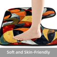thumbnail image 4 of PhooArto Toilet Lid Cover and U-Shaped Toilet Floor Mat Set of 2 Pieces, Art Colorful Abstract Pattern Toilet Mat Set, Machine Washable Seat Covers Non-Slip Absorbent Rugs, 4 of 6