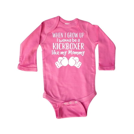 

Inktastic Kickboxing Future Kickboxer Like Mommy Gift Baby Boy or Baby Girl Long Sleeve Bodysuit