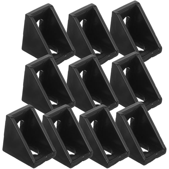 ULTNICE 10pcs Right Angle Connector Brackets Black Aluminium Alloy 90 Degree for DIY Projects