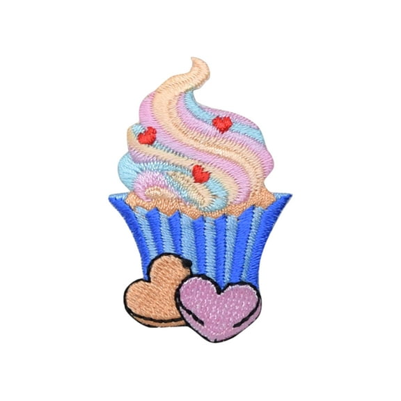 Cupcake - Sweet Heart Candies - Iron on Applique/Embroidered Patch