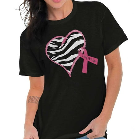 - Brisco Brands Breast Cancer Zebra Print BCA Lady Short Sleeve T Shirt