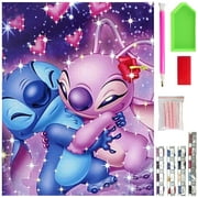 Diamond Art Kits for Adults, Pink Love Round Full Drill Gem Art for Beginners (16''x12'')