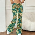 thumbnail image 7 of Cutuoiiu Womens Trendy Watercolor Print Flared Pants with Elastic Waistband for Fitness and Casual Outings Gift, 7 of 7