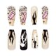 thumbnail image 5 of 24 uñas postizas de ballet acrílicas largas para Halloween, uñas postizas de ballet para mujeres, pegamento de Halloween en las uñas con diseños (cara de fantasma y llama), 5 of 5