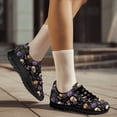 thumbnail image 3 of COEQINE Women Halloween Running Shoes Lace-up Girls Black Sole Sneakers Hiking Camping Soft Training Athletic Shoes Tennis Sneakers, Skull Rose Spider Web Pumpkin Bat, 3 of 7