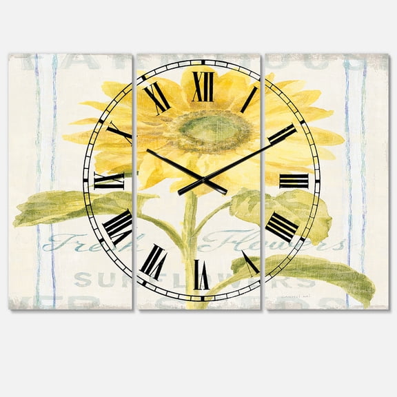 Designart 'Floursack Florals II' Farmhouse wall clock