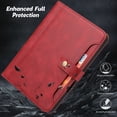 thumbnail image 7 of Flip Case for Apple iPad 11th 10th Generation 2025 2022 10.9", Pencil Holder Smart Cover Auto Sleep Wake Protective Documents Pocket Stand Snap Closure Case for iPad 11th 10th Gen 10.9 Inch, Red, 7 of 7
