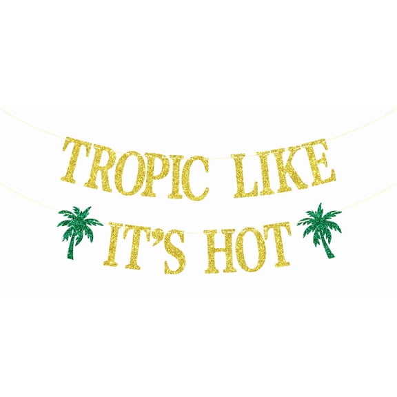 Tropic Like It's Hot Banner, Hawaii Aloha Luau Party Decorations, Tropical Bachelorette Party Supplies, Summer Beach Theme Decor, Pineapple Flamingo Hawaiian Party Bunting